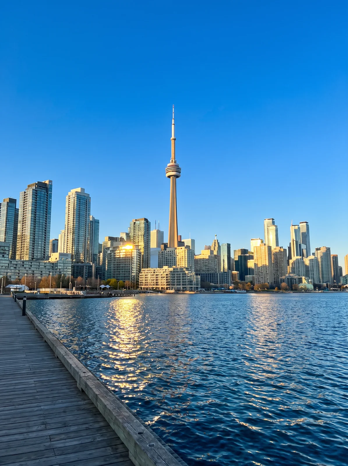 CN Tower and the Toronto skyline on a bright sunny morning